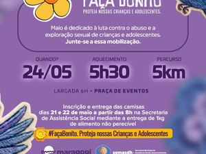 Maragogi anuncia Corrida Faça Bonito em mobilização pela proteção de crianças e adolescentes