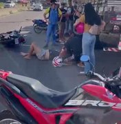 Acidente entre uma moto e um caminhão é registrado em Arapiraca