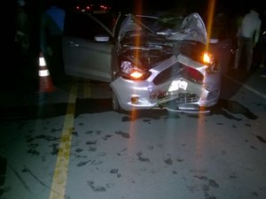Casal morre em colisão entre moto e carro de passeio na AL-101 Norte