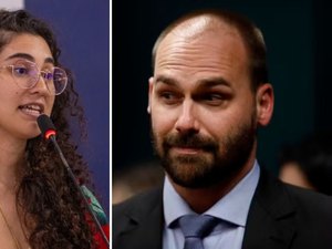Vereadora chama Eduardo Bolsonaro de golpista e afirma que o deputado articula contra o Brasil