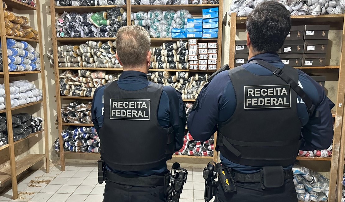 Receita Federal apreende cerca de R$ 3 milhões em calçados falsificados em Maceió