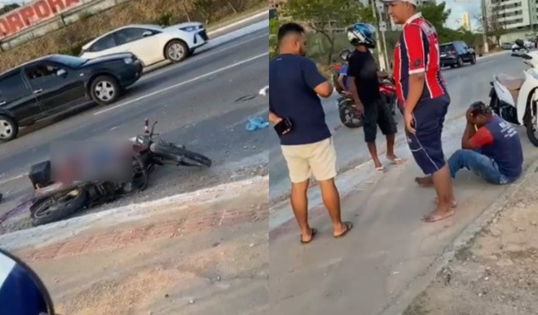 Homem morre após caminhão colidir contra motocicleta na Avenida Márcio Canuto