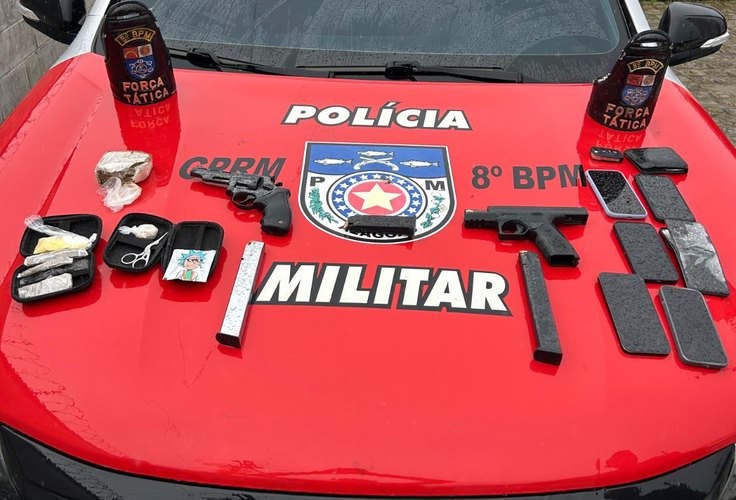 Ação da PM resulta em prisão de grupo armado envolvido em homicídios e tráfico de drogas em Pilar