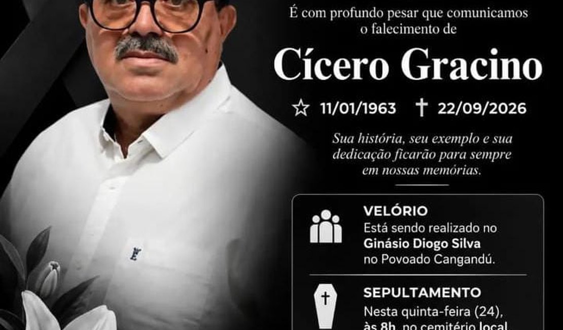 Morte de Cícero do Cangandu causa comoção município de Arapiraca