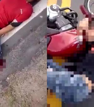 Acidente de moto deixa duas pessoas feridas em Traipu; uma das vítimas perdeu o braço