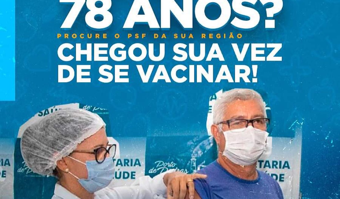 Porto de Pedras inicia vacinação de idosos com 78 anos