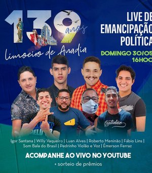 Prefeitura realiza live para comemorar Emancipação Política de Limoeiro de Anadia