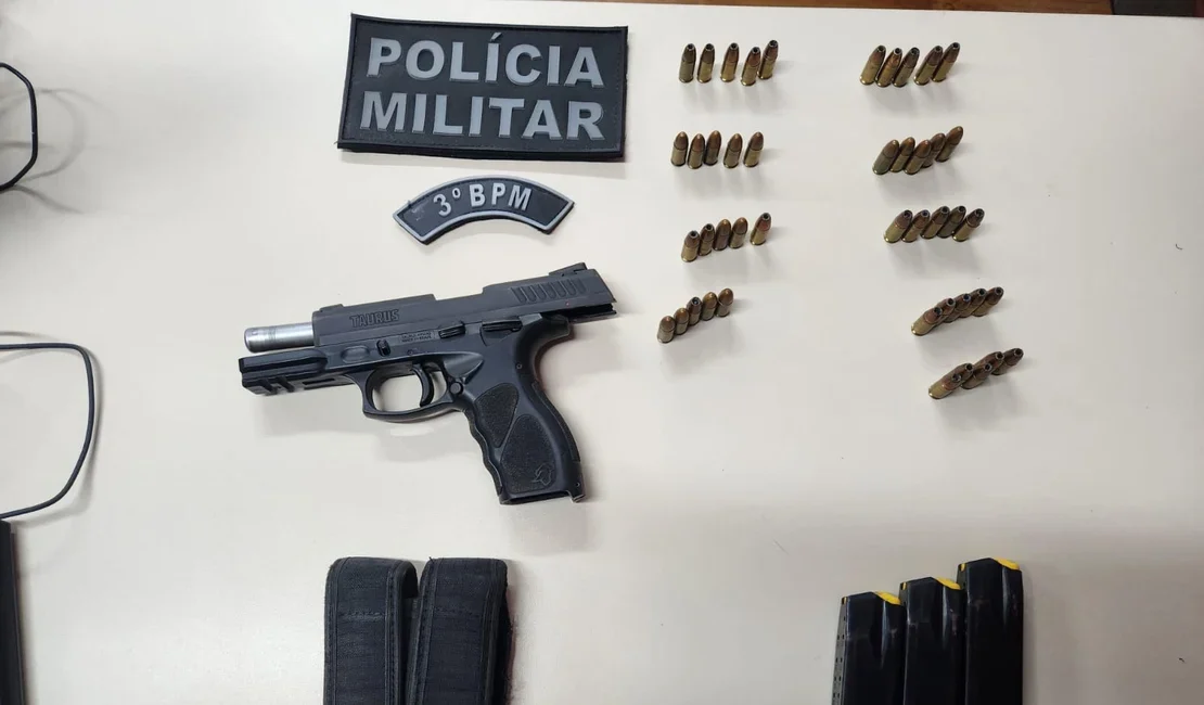 Homem é preso com pistola, carregadores e 45 munições em Craíbas
