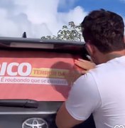 Rico Melquiades adesiva carros com frases polêmicas e ironiza possível candidatura a deputado