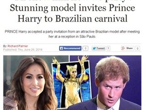 Jornal inglês repercute conversa de Sabrina com príncipe Harry