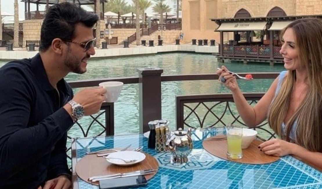 Nicole Bahls comemora lua de mel em hotel luxuoso em Dubai 