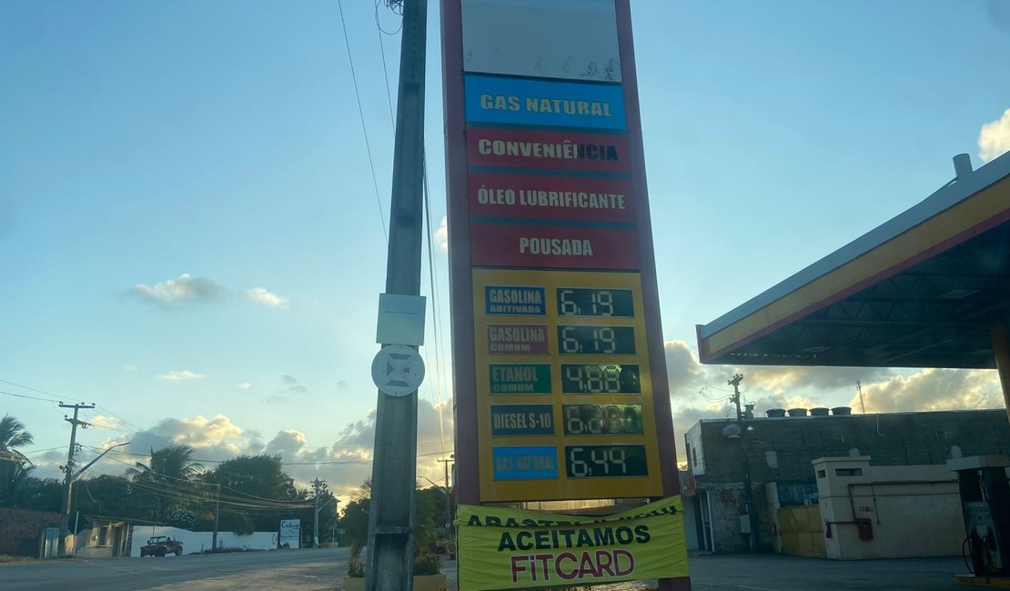 Preço da gasolina comum em Maragogi varia entre R$ 6,19 e R$ 6,45