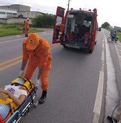 Colisão entre carro e motocicleta deixa jovem ferido em União dos Palmares