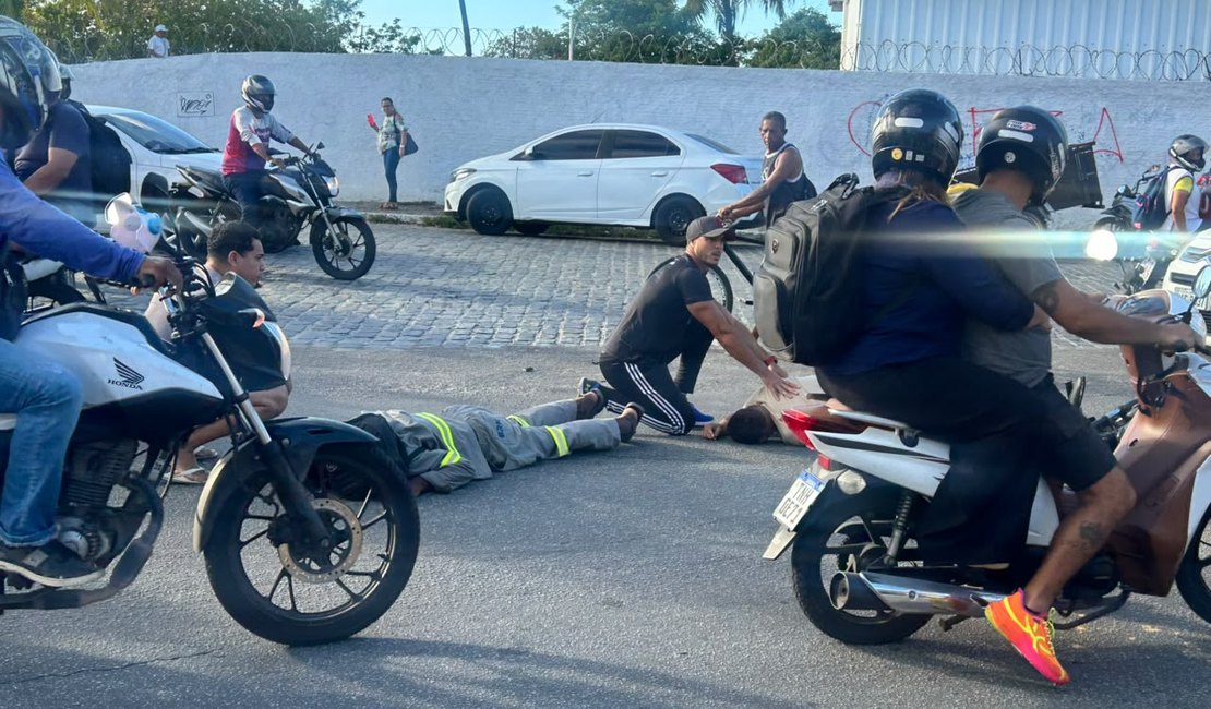 Motociclista com sinais de embriaguez fica ferido após colisão em Maceió
