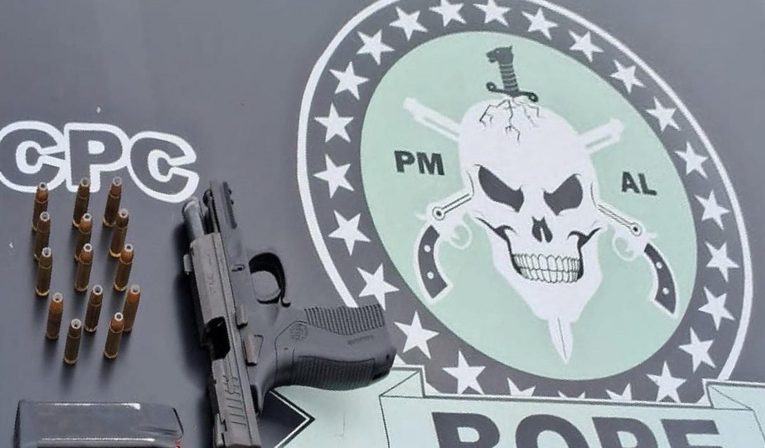 Três armas são apreendidas em ações nas cidades de Maceió, Maragogi e Piranhas