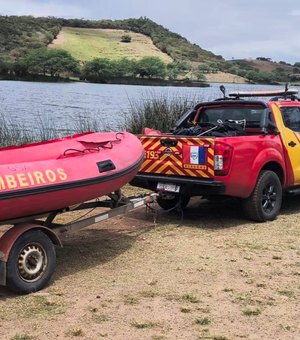 Bombeiros fazem busca por pescador que desapareceu em barragem no município de Igaci