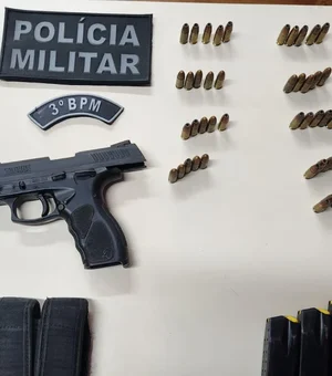 Homem é preso com pistola, carregadores e 45 munições em Craíbas