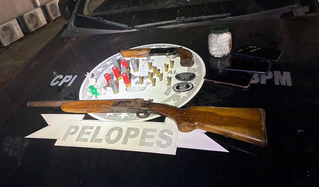 2º BPM prende suspeito de tráfico e posse ilegal de armas em União dos Palmares