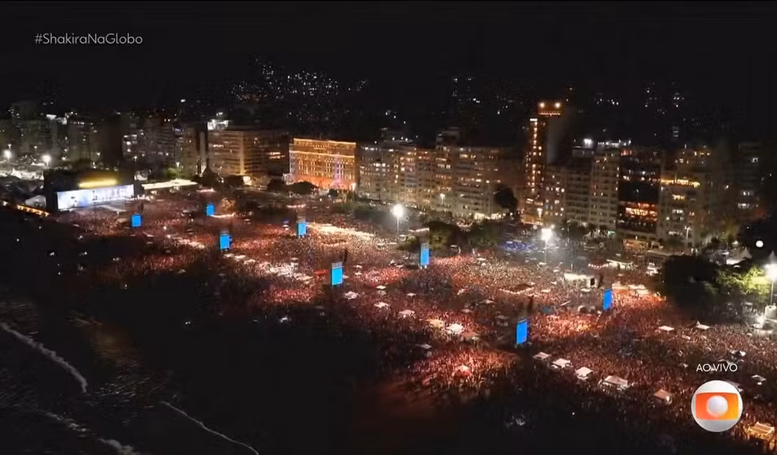 Shakira reúne dois milhões em Copacabana, diz prefeitura