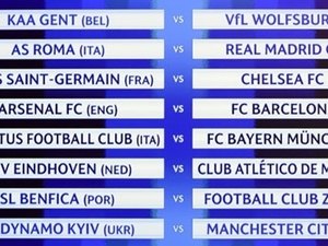 Definidos os confrontos das oitavas na Liga dos Campeões