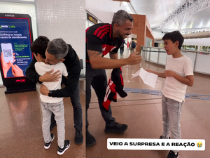 Pai surpreende filho com viagem ao Rio e encontro com jogadores do Flamengo