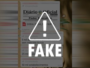 É falsa a informação que o Governo de Alagoas determinou 'lockdown' no estado