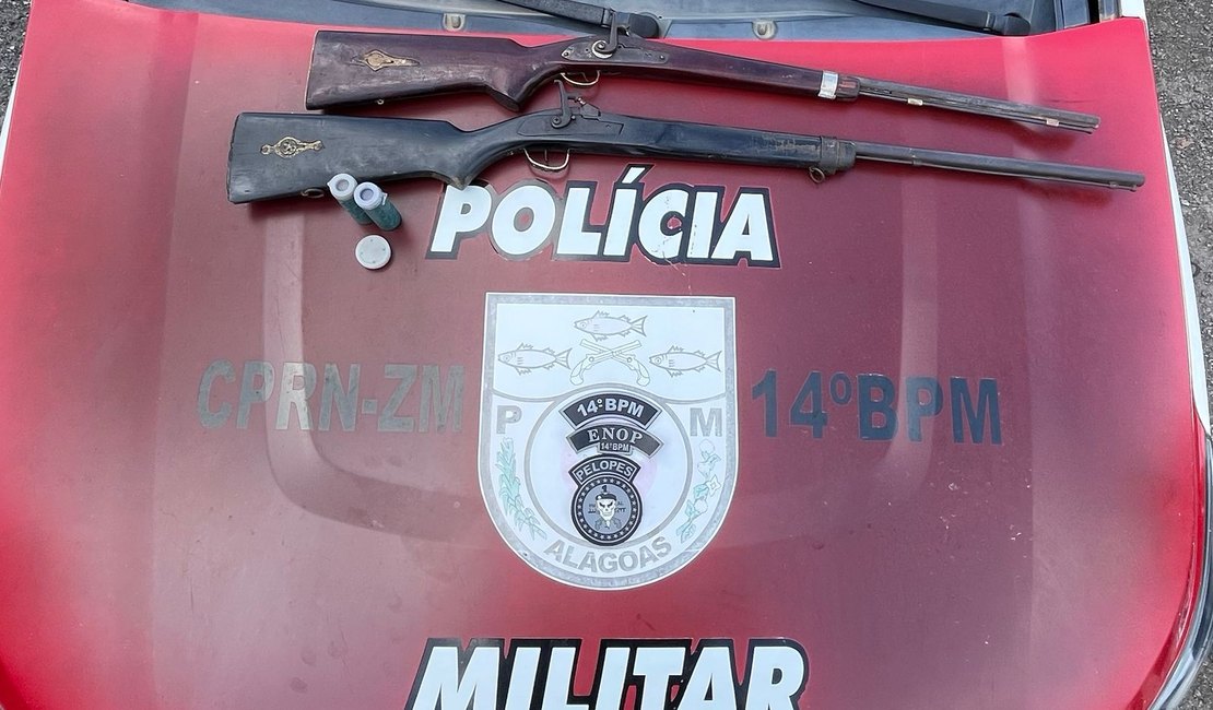 Polícia apreende armas de fogo em Joaquim Gomes