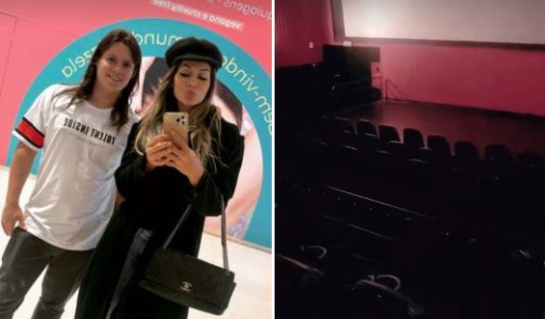 Maíra Cardi fecha sala de cinema para ver filme com filho: 'Assim conseguimos mais privacidade'