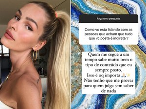 Yasmin Brunet nega indiretas na web: 'Não tenho que me provar'