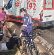 Ciclista fica ferido após colidir contra uma moto no bairro Ouro Preto, em Arapiraca