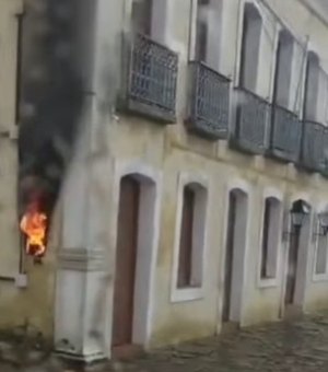 Princípio de incêndio é registrado em contador de energia da Prefeitura de Marechal Deodoro