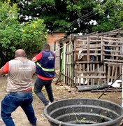 Demolição de barracos esvaziados no Vergel do Lago acontece com auxílio de Semsc