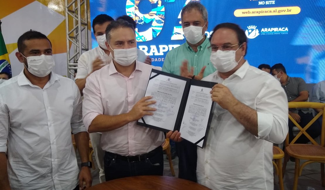 [Vídeo] Luciano Barbosa e Renan Filho assinam ordem de serviço para construção do Hospital Metropolitano do Agreste