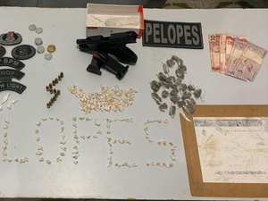 Jovem é preso com 230 pedras de crack e uma pistola em Arapiraca