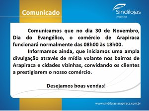 Comércio de Arapiraca abrirá normalmente nesta sexta-feira (30)