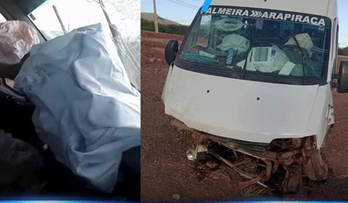 Motorista de van fica ferido ao sofrer acidente na AL-115 em Igaci