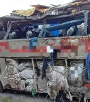 Ônibus bate em barranco e capota no Agreste pernambucano; 17 morreram