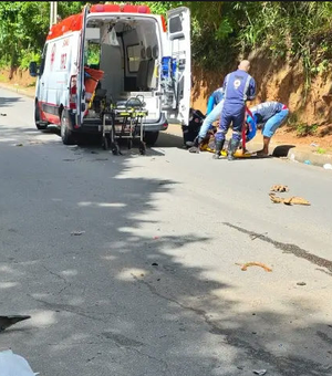 Motociclista fica gravemente ferido após colisão com carro em São Miguel dos Campos
