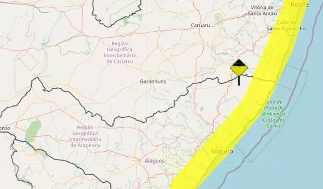 Inmet emite alerta de chuvas para 25 municípios alagoanos