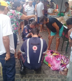 Mulher desmaia enquanto fazia compras em feira de Arapiraca