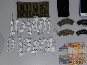 Homem é preso por tráfico após ser flagrado vendendo cocaína no Sertao de Alagoas