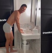 Gisele Bündchen filma o marido de cueca: 'Deixa eu ver'