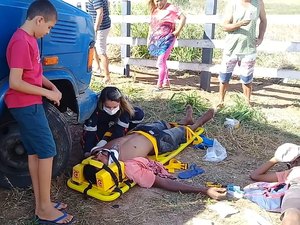 Pai e filho ficam feridos em acidente na AL 115