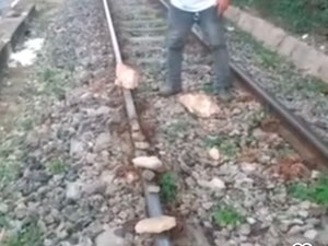 CBTU encontra pedras nos trilhos do VLT durante fiscalização em Fernão Velho