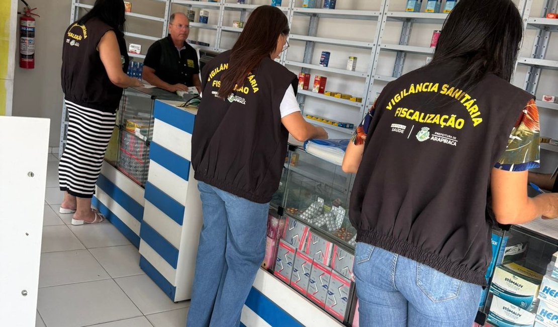 Cinco farmácias foram interditadas em Arapiraca pela Vigilância Sanitária durante operação