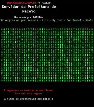 Site oficial da Prefeitura de Maceió é invadido por hacker