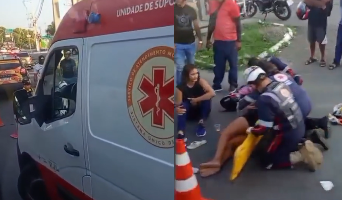 Colisão entre motocicletas deixa mulher ferida na Av. Durval de Góes Monteiro