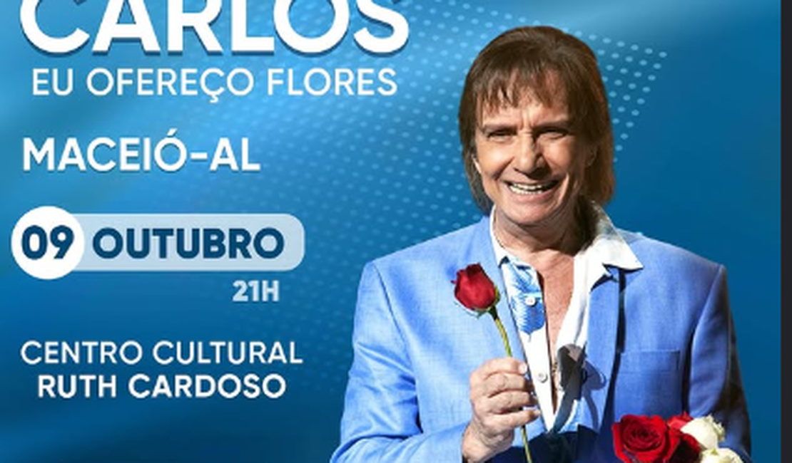 Roberto Carlos anuncia show em Maceió; ingressos estarão à venda a partir do dia 7