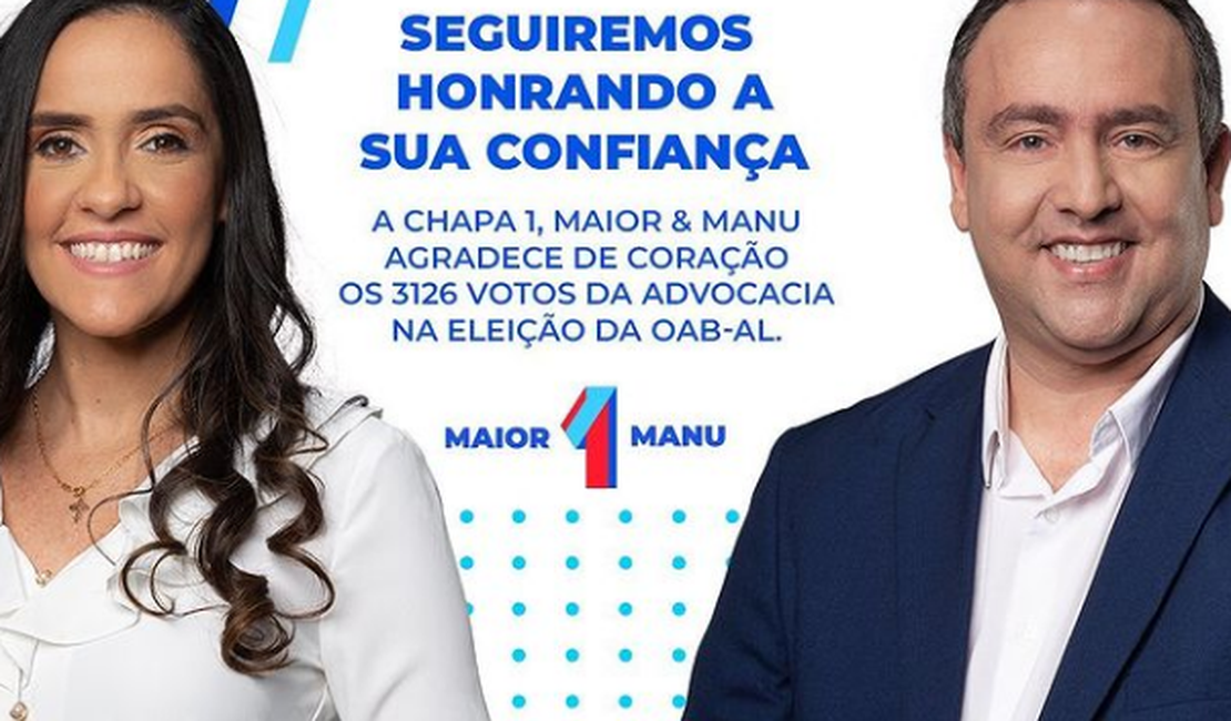 Candidatos da chapa 1 derrotada nas eleições da OAB emitem nota de agradecimento