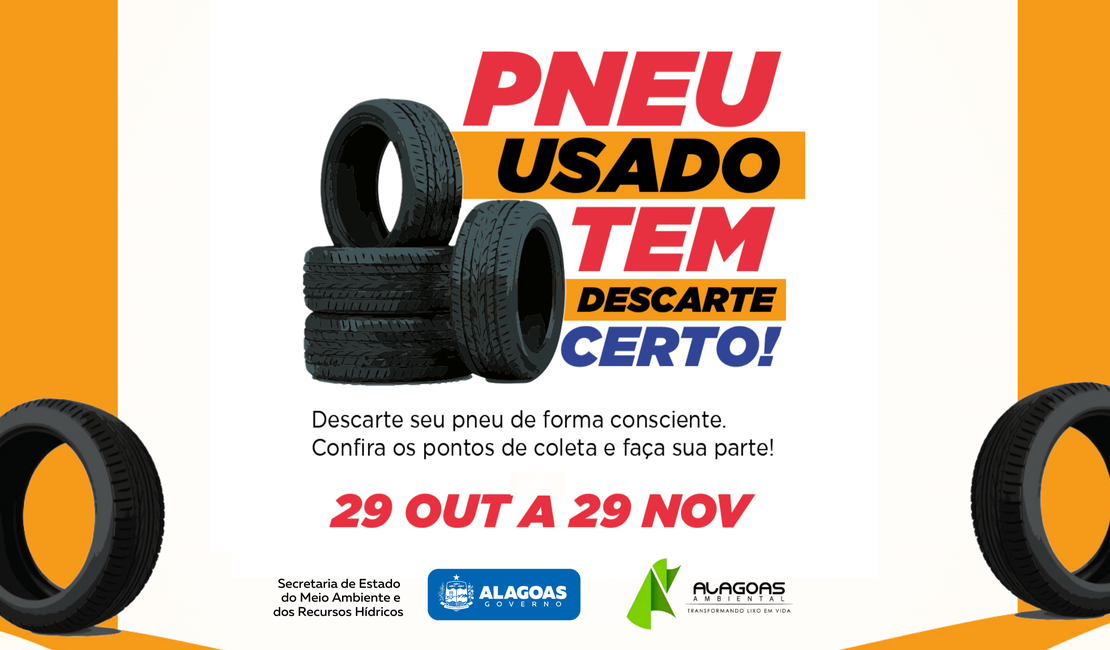 Campanha “Pneu usado tem descarte certo” tem início no próximo dia 29